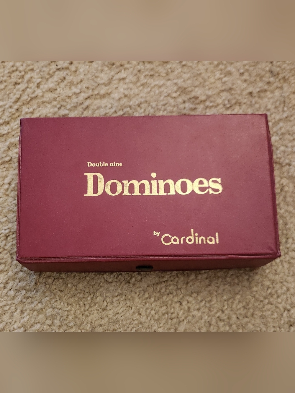 Vintage 55 pc Set Double Nine Dominoes By Cardinal in Original Red Vinyl Case